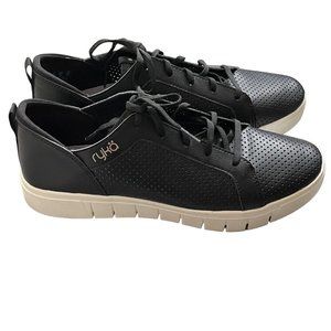 Ryka Hayden Haiku Perforated Fashion Sneaker Black Faux Leather Women's 10M